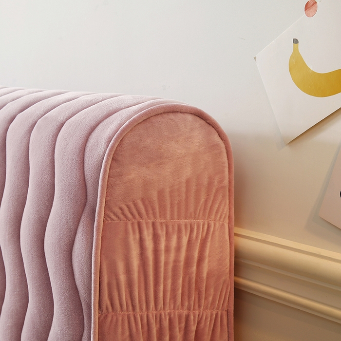 91家纺网 家纺一手货源 找家纺 怡源梦 2025新款亲肤舒适荷兰绒曲线床头罩 浅紫