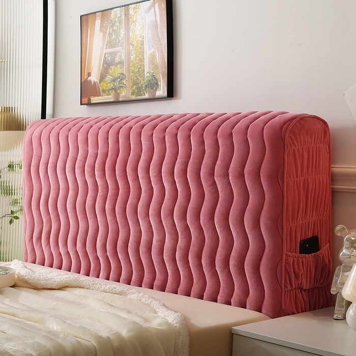 怡源梦 2025新款亲肤舒适荷兰绒曲线床头罩 豆沙