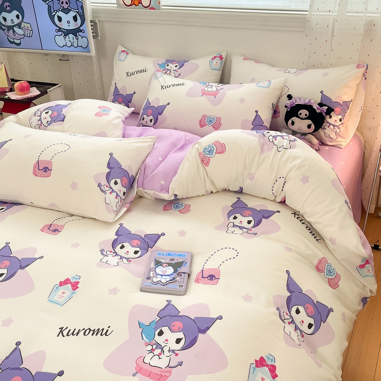 91家纺网 家纺一手货源 找家纺 海岛哥哥 2025学生季新款超柔云朵棉正版三丽鸥四件套第二批-大床图 三丽鸥-五星库洛米