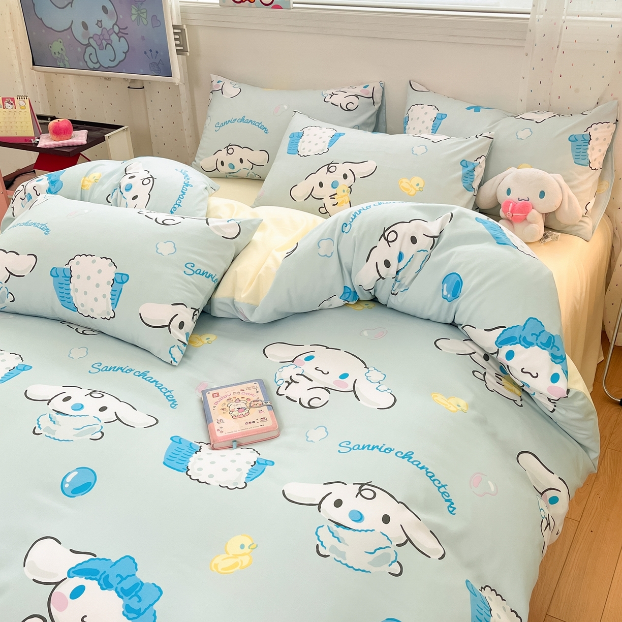 91家纺网 家纺一手货源 找家纺 海岛哥哥 2025学生季新款超柔云朵棉正版三丽鸥四件套第二批-大床图 三丽鸥-泡泡玉桂狗