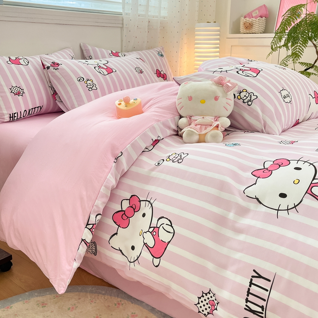 91家纺网 家纺一手货源 找家纺 海岛哥哥 2025学生季新款超柔云朵棉正版三丽鸥四件套第二批-大床图 三丽鸥-纯真kt