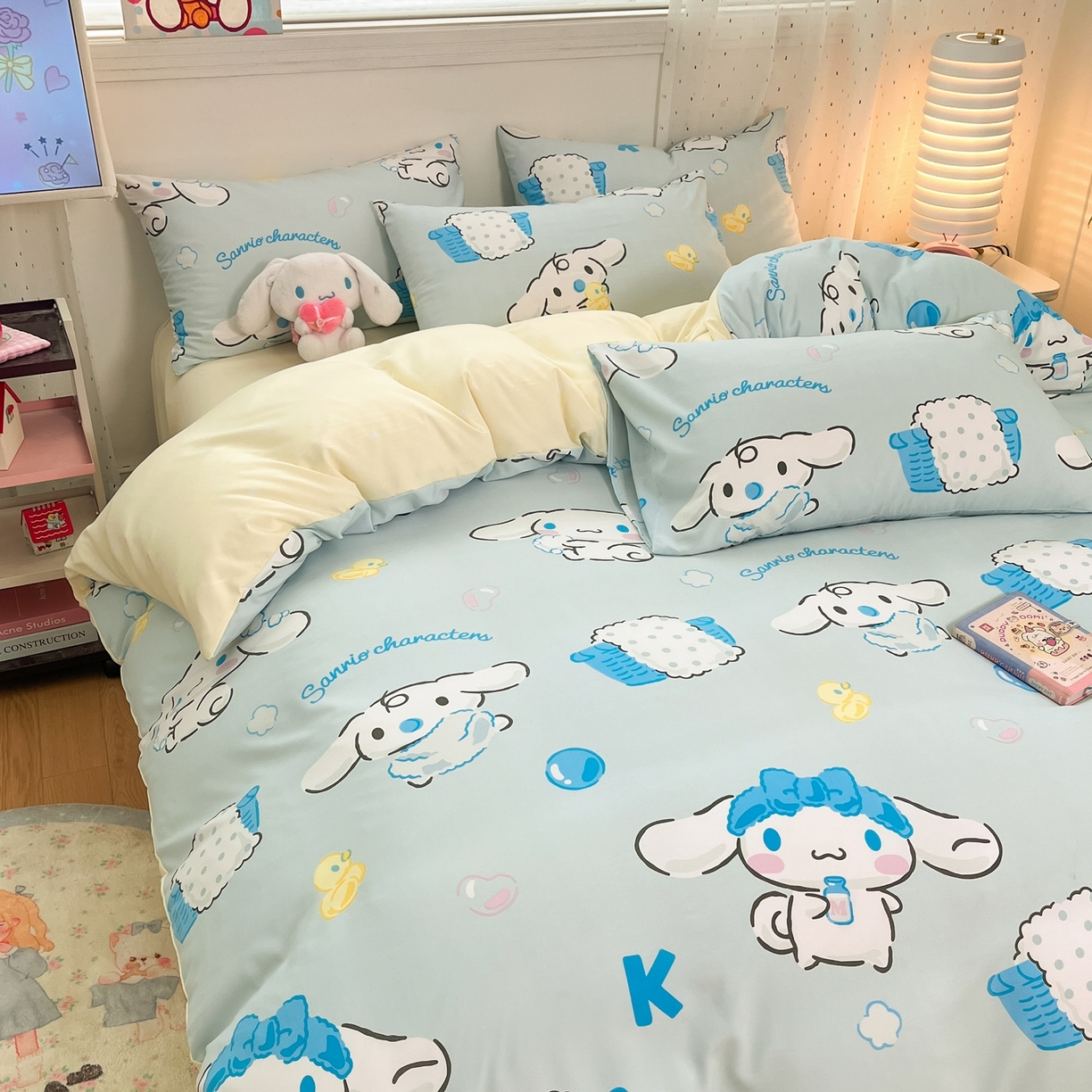 91家纺网 家纺一手货源 找家纺 海岛哥哥 2025学生季新款超柔云朵棉正版三丽鸥四件套第二批-大床图 三丽鸥-泡泡玉桂狗