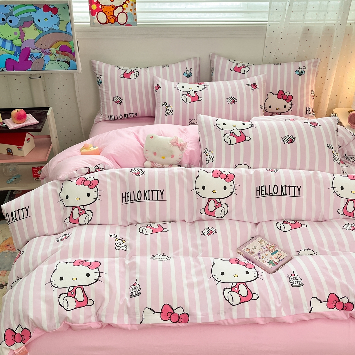 91家纺网 家纺一手货源 找家纺 海岛哥哥 2025学生季新款超柔云朵棉正版三丽鸥四件套第二批-大床图 三丽鸥-纯真kt