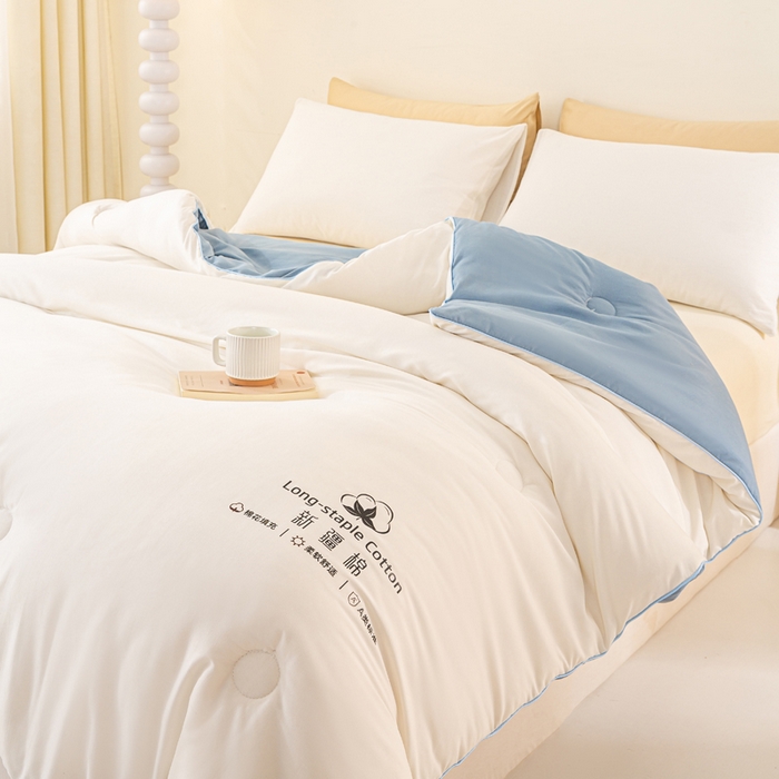 91家纺网 家纺一手货源 找家纺 （总）梦初语 2025秋冬新款新疆长绒棉花被学生宿舍被子冬被棉絮空调被芯春秋棉被-直播热款