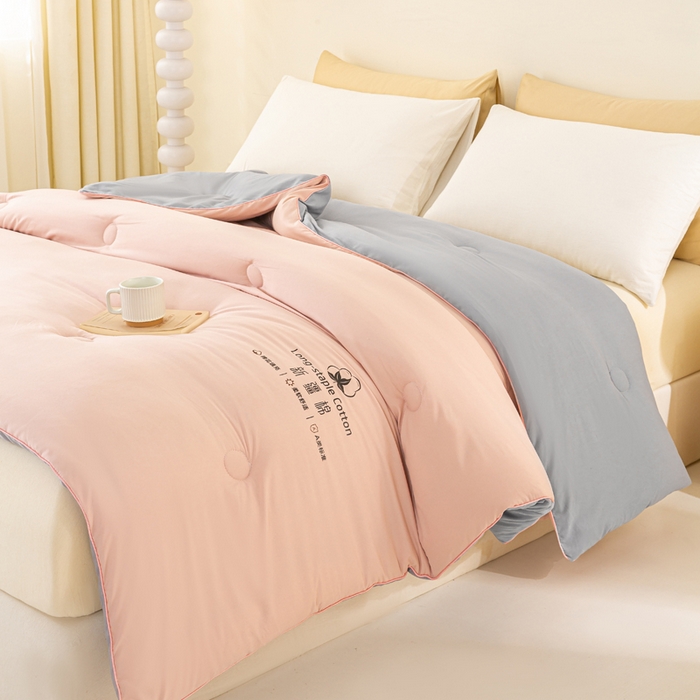 91家纺网 家纺一手货源 找家纺 梦初语 2025秋冬新款新疆长绒棉花被学生宿舍被子冬被棉絮空调被芯春秋棉被-直播热款 温馨粉