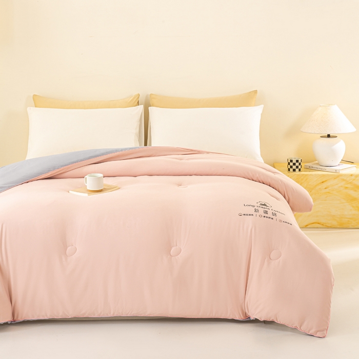 91家纺网 家纺一手货源 找家纺 梦初语 2025秋冬新款新疆长绒棉花被学生宿舍被子冬被棉絮空调被芯春秋棉被-直播热款 温馨粉