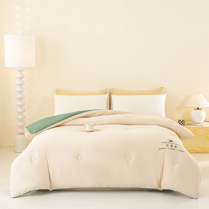 91家纺网 家纺一手货源 找家纺 梦初语 2025秋冬新款新疆长绒棉花被学生宿舍被子冬被棉絮空调被芯春秋棉被-直播热款 咖色