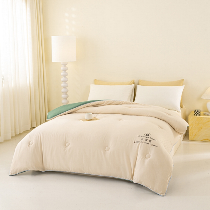 91家纺网 家纺一手货源 找家纺 梦初语 2025秋冬新款新疆长绒棉花被学生宿舍被子冬被棉絮空调被芯春秋棉被-直播热款 咖色