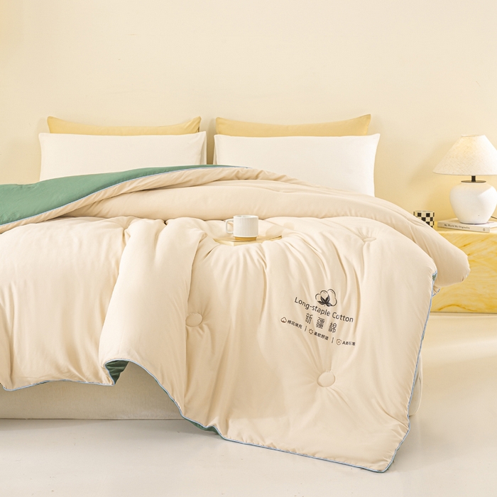 91家纺网 家纺一手货源 找家纺 梦初语 2025秋冬新款新疆长绒棉花被学生宿舍被子冬被棉絮空调被芯春秋棉被-直播热款 咖色