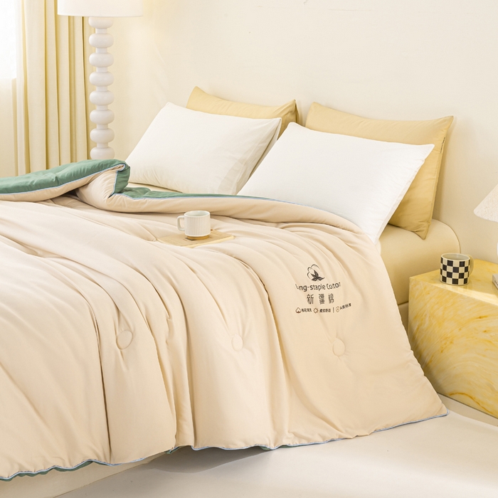 91家纺网 家纺一手货源 找家纺 梦初语 2025秋冬新款新疆长绒棉花被学生宿舍被子冬被棉絮空调被芯春秋棉被-直播热款 咖色