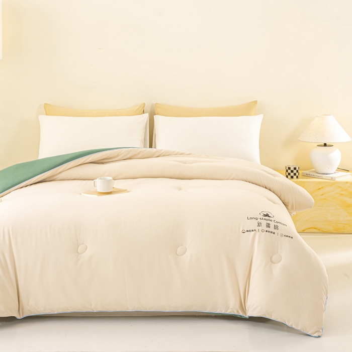 91家纺网 家纺一手货源 找家纺 梦初语 2025秋冬新款新疆长绒棉花被学生宿舍被子冬被棉絮空调被芯春秋棉被-直播热款 咖色