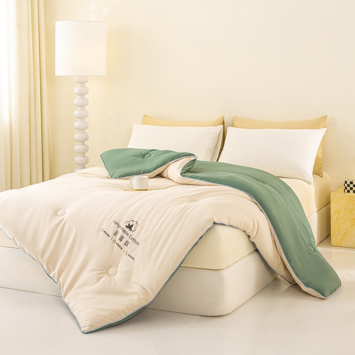 91家纺网 家纺一手货源 找家纺 梦初语 2025秋冬新款新疆长绒棉花被学生宿舍被子冬被棉絮空调被芯春秋棉被-直播热款 咖色