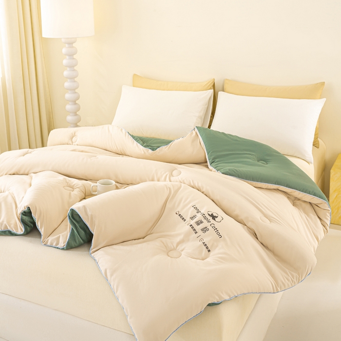 91家纺网 家纺一手货源 找家纺 梦初语 2025秋冬新款新疆长绒棉花被学生宿舍被子冬被棉絮空调被芯春秋棉被-直播热款 咖色