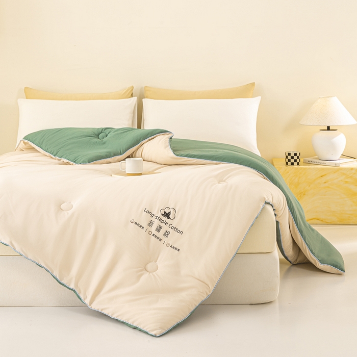 91家纺网 家纺一手货源 找家纺 梦初语 2025秋冬新款新疆长绒棉花被学生宿舍被子冬被棉絮空调被芯春秋棉被-直播热款 咖色