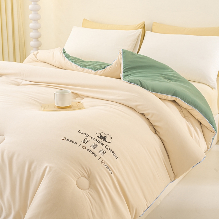 91家纺网 家纺一手货源 找家纺 梦初语 2025秋冬新款新疆长绒棉花被学生宿舍被子冬被棉絮空调被芯春秋棉被-直播热款 咖色