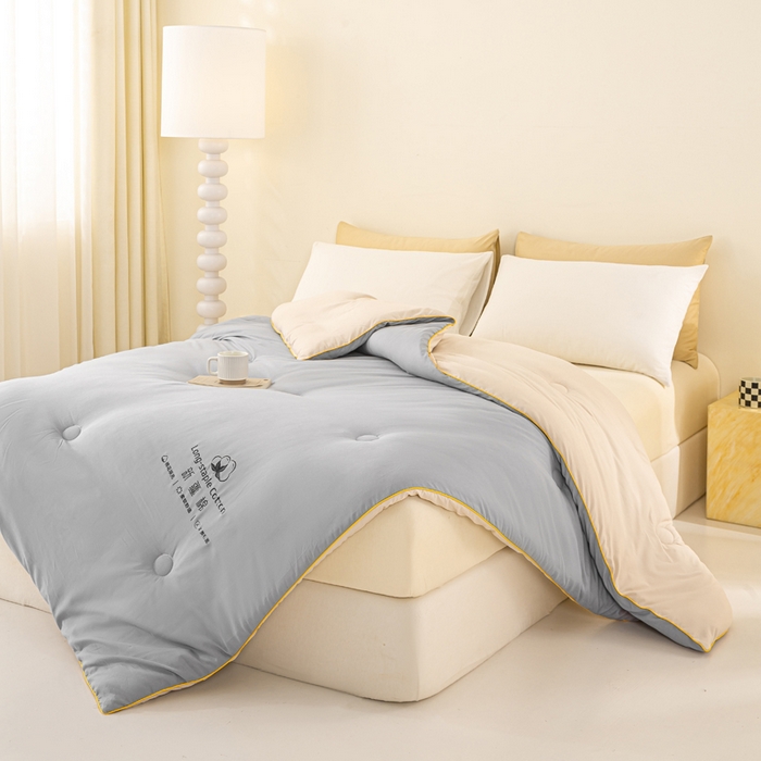 91家纺网 家纺一手货源 找家纺 梦初语 2025秋冬新款新疆长绒棉花被学生宿舍被子冬被棉絮空调被芯春秋棉被-直播热款 深灰