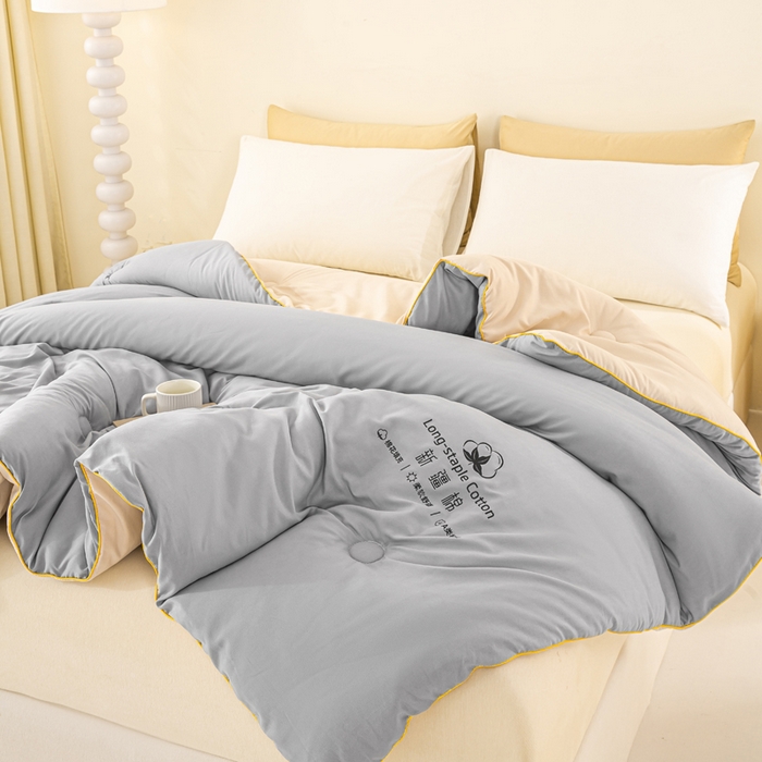 91家纺网 家纺一手货源 找家纺 梦初语 2025秋冬新款新疆长绒棉花被学生宿舍被子冬被棉絮空调被芯春秋棉被-直播热款 深灰