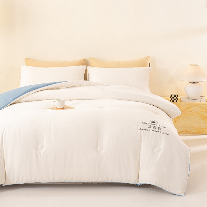 91家纺网 家纺一手货源 找家纺 梦初语 2025秋冬新款新疆长绒棉花被学生宿舍被子冬被棉絮空调被芯春秋棉被-直播热款 奶白