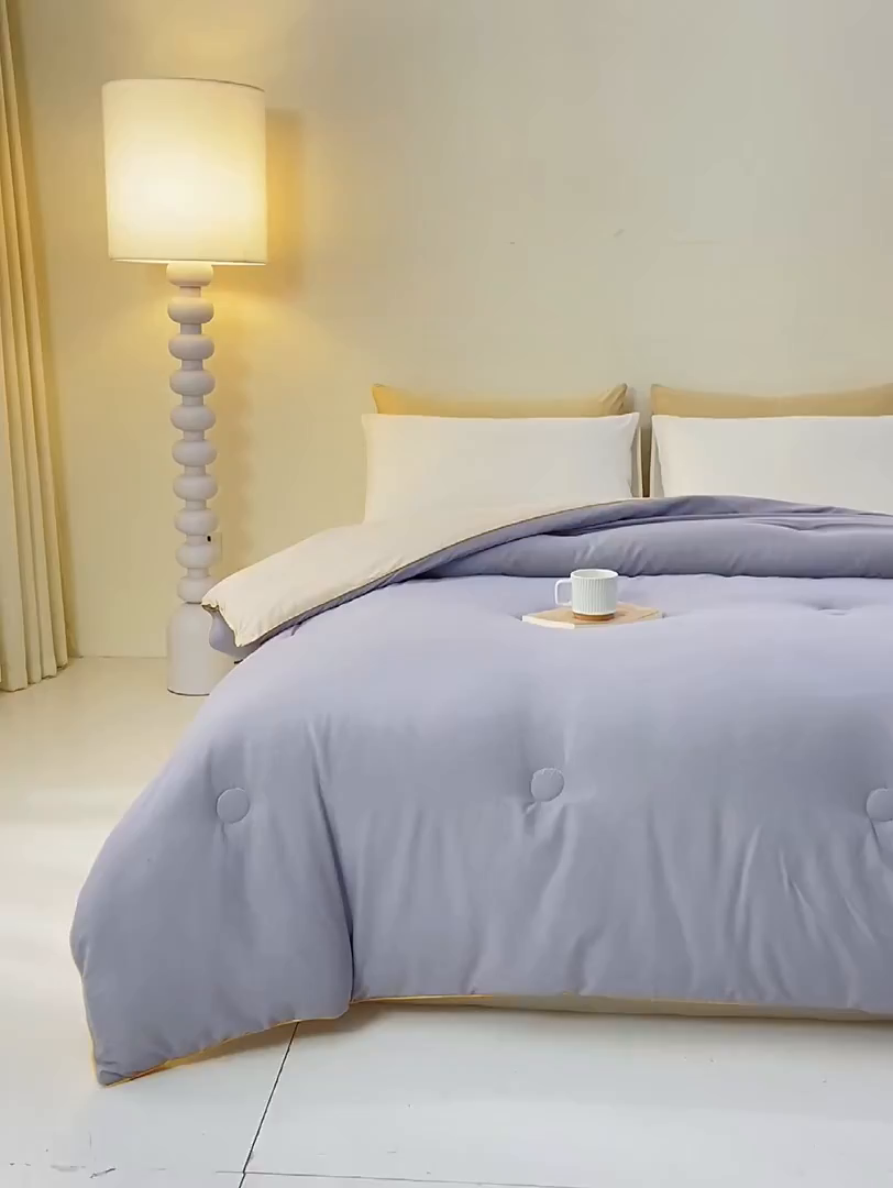 91家纺网 家纺一手货源 找家纺 梦初语 2025秋冬新款新疆长绒棉花被学生宿舍被子冬被棉絮空调被芯春秋棉被-直播热款 深灰