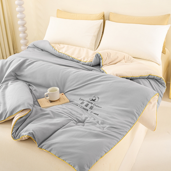 91家纺网 家纺一手货源 找家纺 梦初语 2025秋冬新款新疆长绒棉花被学生宿舍被子冬被棉絮空调被芯春秋棉被-直播热款 深灰