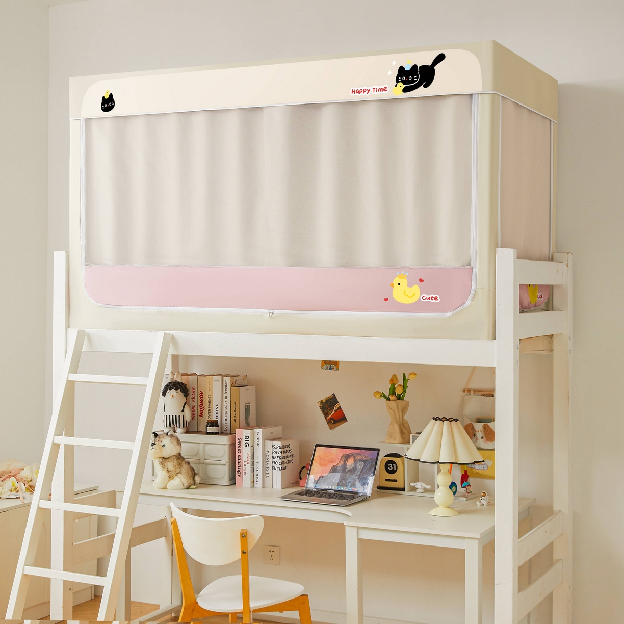 91家纺网 家纺一手货源 找家纺 卓尔居 2025新款强遮光学生宿舍上下铺遮光蚊帐床帘-遮光大师 小粉盒