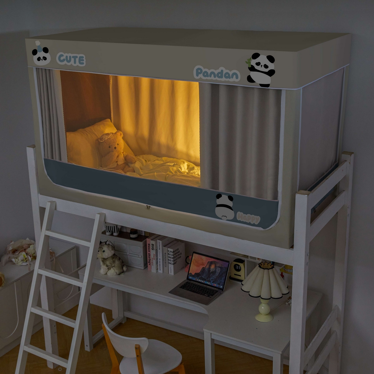 91家纺网 家纺一手货源 找家纺 卓尔居 2025新款强遮光学生宿舍上下铺遮光蚊帐床帘-遮光大师 小蓝盒