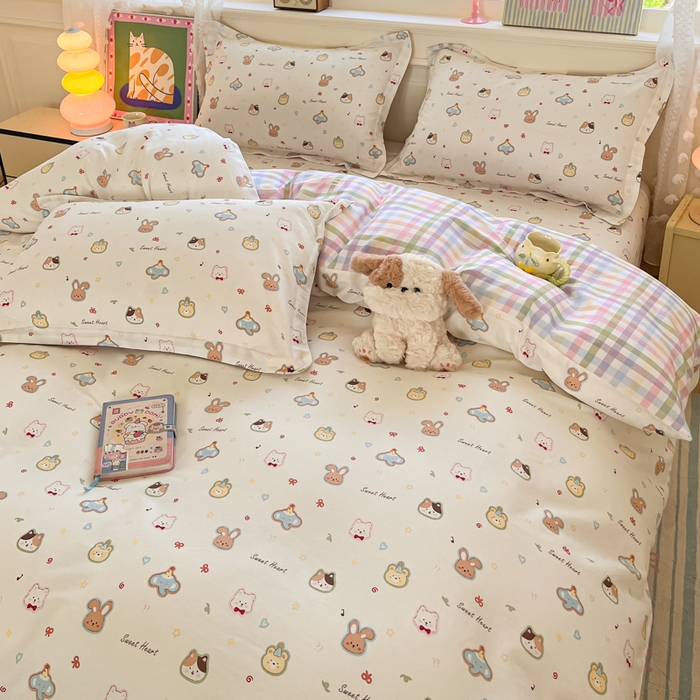 91家纺网 家纺一手货源 找家纺 花梦欣 2025新款全棉印花单品系列-单被套 萌宠国度