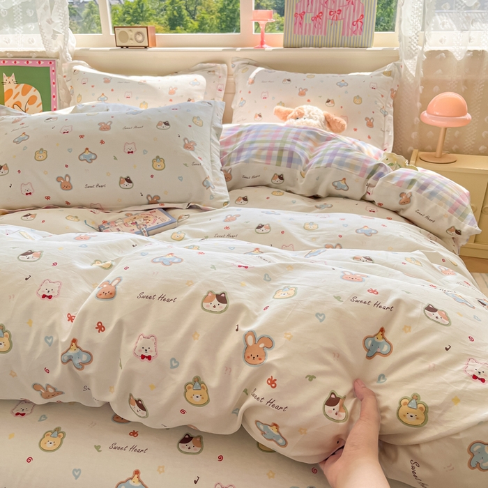 91家纺网 家纺一手货源 找家纺 花梦欣 2025新款全棉印花单品系列-单被套 萌宠国度