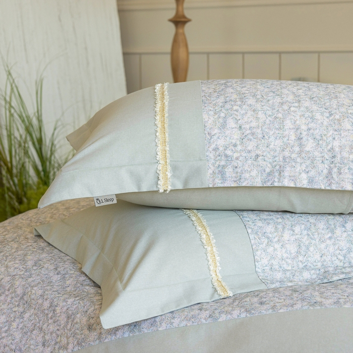 91家纺网 家纺一手货源 找家纺 （总）巧玲珑 2025新款织带花边工艺款四件套-初夏铃兰