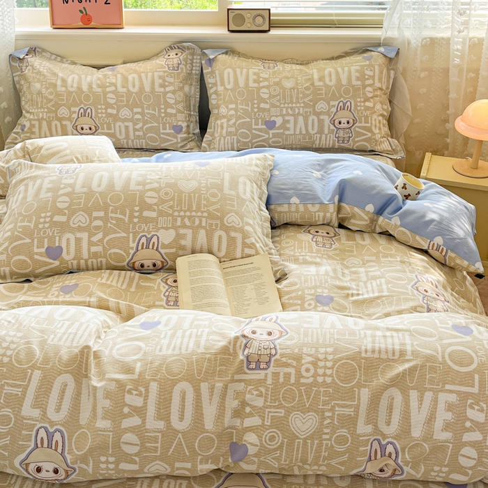 91家纺网 家纺一手货源 找家纺 花梦欣 2025新款全棉印花单品系列-单被套 拉布兔兔