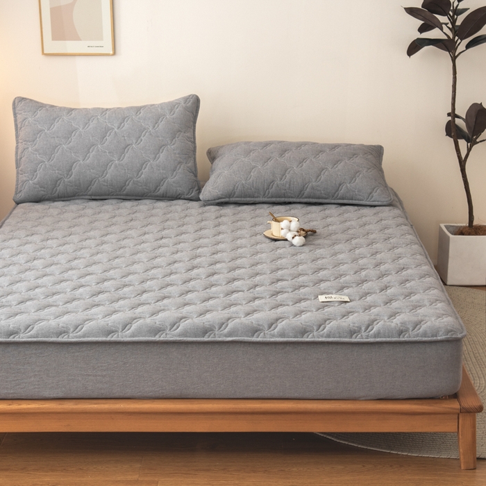 91家纺网 家纺一手货源 找家纺 （总）萌飞 2025新款A类全棉纯棉色织抗菌夹棉床笠单床笠单品床笠单件床笠同款枕套一对