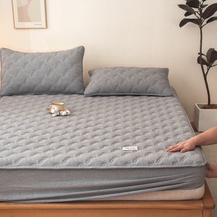 91家纺网 家纺一手货源 找家纺 （总）萌飞 2025新款A类全棉纯棉色织抗菌夹棉床笠单床笠单品床笠单件床笠同款枕套一对