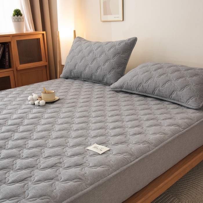 91家纺网 家纺一手货源 找家纺 （总）萌飞 2025新款A类全棉纯棉色织抗菌夹棉床笠单床笠单品床笠单件床笠同款枕套一对