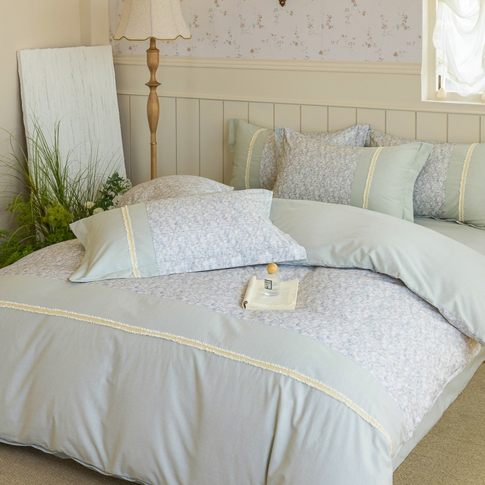 巧玲珑 2025新款织带花边工艺款四件套-初夏铃兰 初夏铃兰-草绿