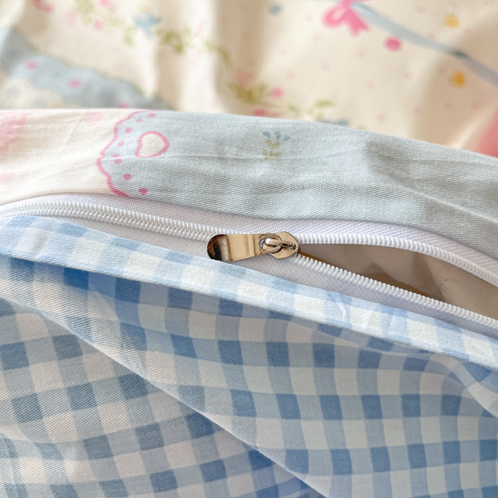 91家纺网 家纺一手货源 找家纺 花梦欣 2025新款全棉印花单品系列-单被套 花丛兔兰