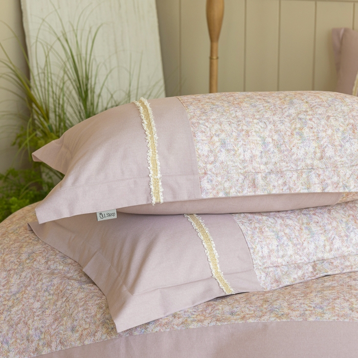 91家纺网 家纺一手货源 找家纺 巧玲珑 2025新款织带花边工艺款四件套-初夏铃兰 初夏铃兰-豆沙