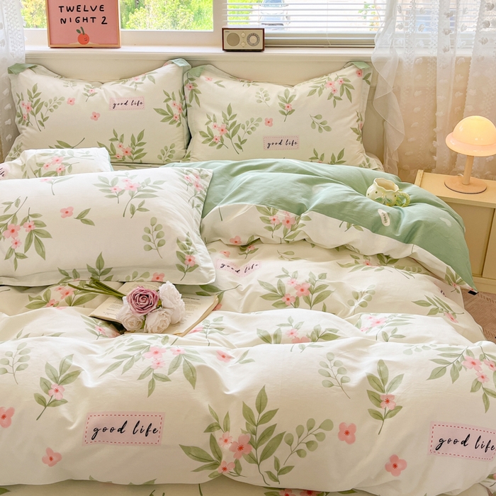91家纺网 家纺一手货源 找家纺 花梦欣 2025新款全棉印花单品系列-单被套 扶绿花园
