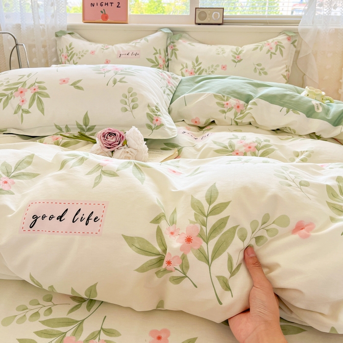 91家纺网 家纺一手货源 找家纺 花梦欣 2025新款全棉印花单品系列-单被套 扶绿花园