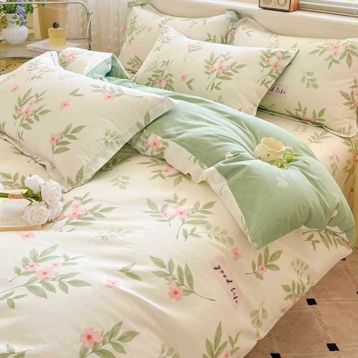 91家纺网 家纺一手货源 找家纺 花梦欣 2025新款全棉印花单品系列-单被套 扶绿花园