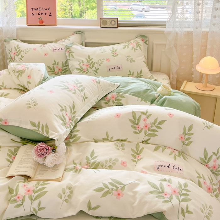 91家纺网 家纺一手货源 找家纺 花梦欣 2025新款全棉印花单品系列-单被套 扶绿花园