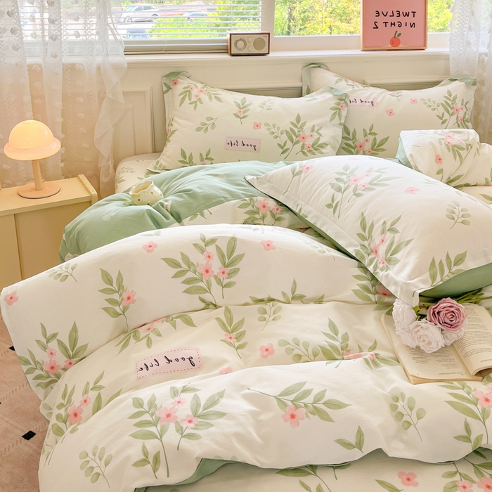 91家纺网 家纺一手货源 找家纺 花梦欣 2025新款全棉印花单品系列-单被套 扶绿花园