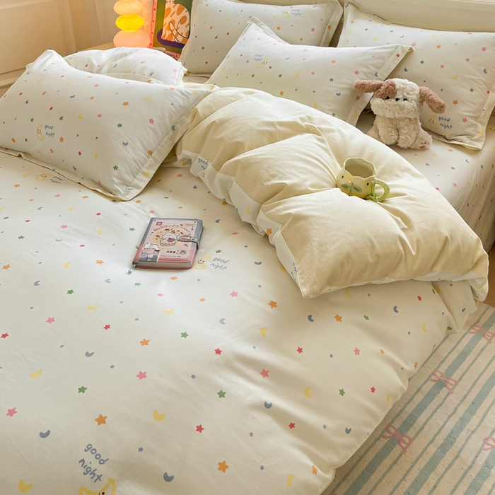 91家纺网 家纺一手货源 找家纺 花梦欣 2025新款全棉印花单品系列-单被套 繁星