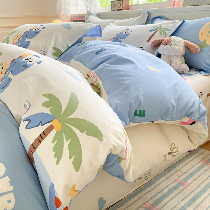 花梦欣 2025新款全棉印花单品系列-单被套 度假恐龙