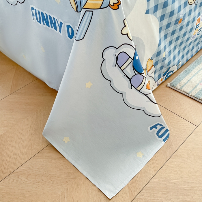 91家纺网 家纺一手货源 找家纺 花梦欣 2025新款全棉印花单品系列-单被套 畅游星球