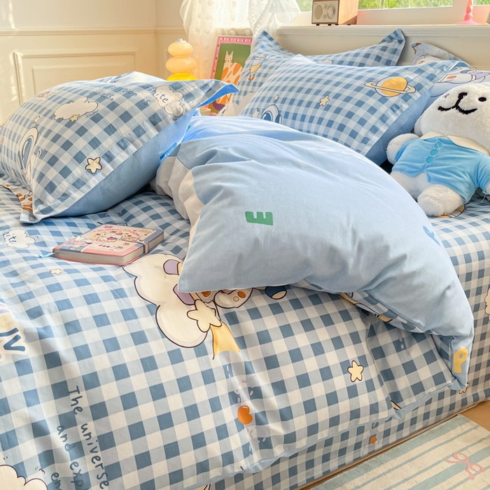 91家纺网 家纺一手货源 找家纺 花梦欣 2025新款全棉印花单品系列-单被套 畅游星球