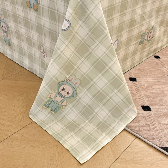 91家纺网 家纺一手货源 找家纺 花梦欣 2025新款全棉印花单品系列-单被套 薄荷兔兔