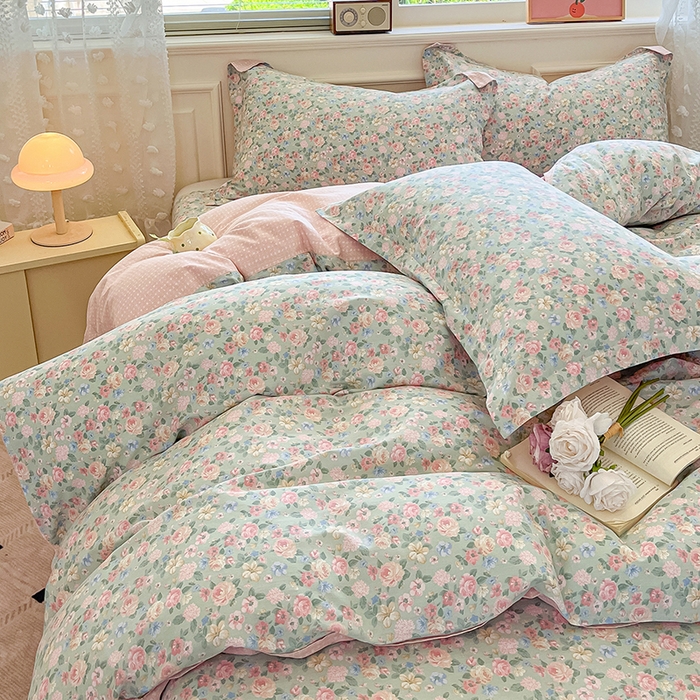 91家纺网 家纺一手货源 找家纺 花梦欣 2025新款全棉印花单品系列-单被套 柏林梦境绿