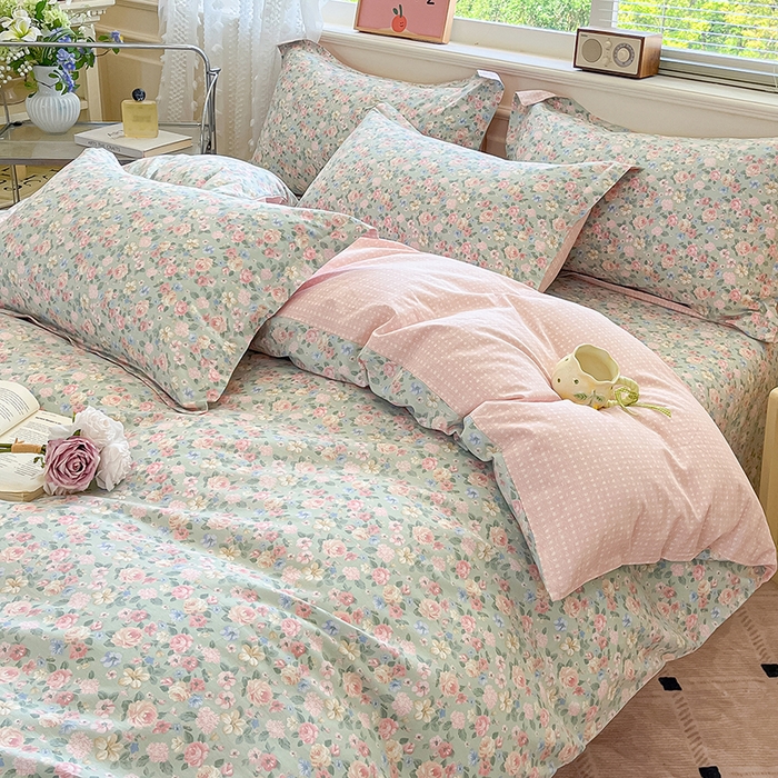 91家纺网 家纺一手货源 找家纺 花梦欣 2025新款全棉印花单品系列-单被套 柏林梦境绿