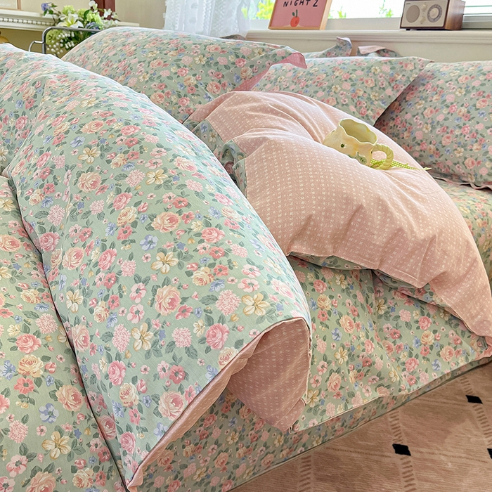 91家纺网 家纺一手货源 找家纺 花梦欣 2025新款全棉印花单品系列-单被套 柏林梦境绿