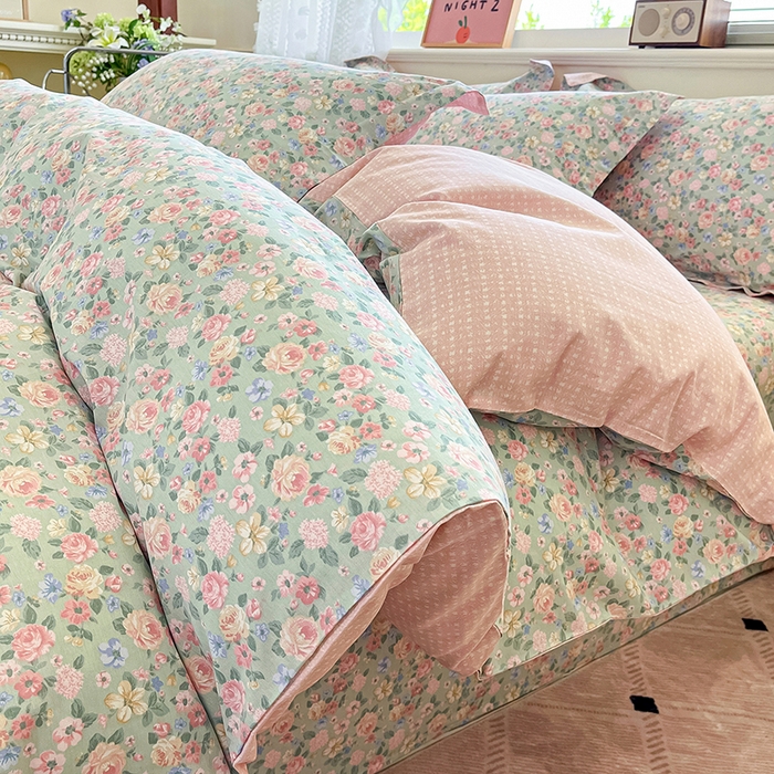 花梦欣 2025新款全棉印花单品系列-单被套 柏林梦境绿